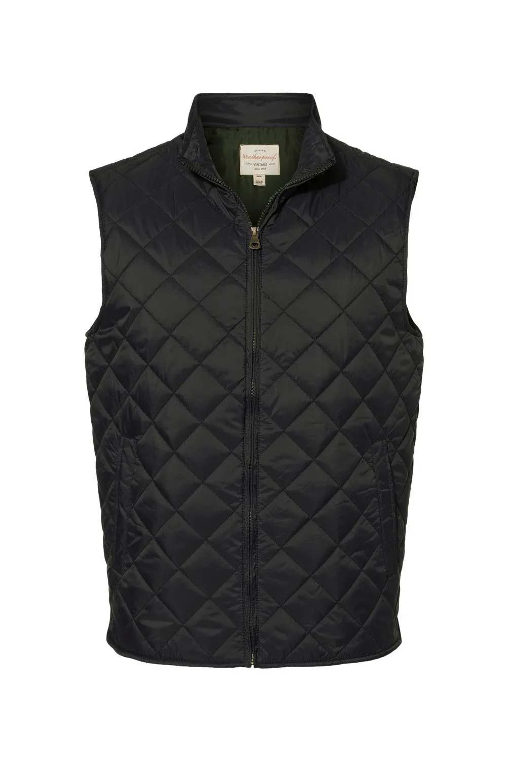 Weatherproof Mens Vintage Diamond Quilted Full Zip Vest - Black